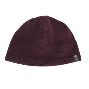 The North Face Purple Knit Winter Beanie Hat Cap Women’s One Size Fleece Trim